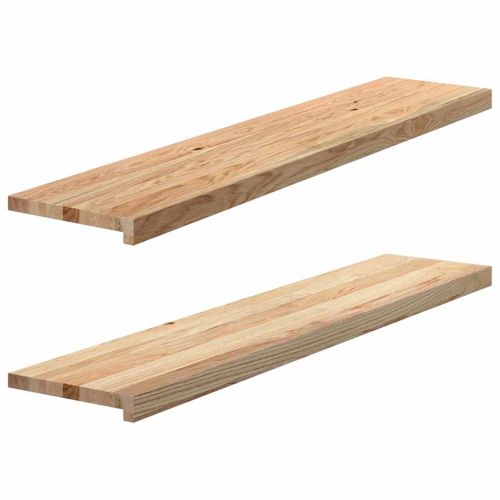 Стълбищни стъпала, 2 бр, 120x25x2 см, необработен масивен дъб