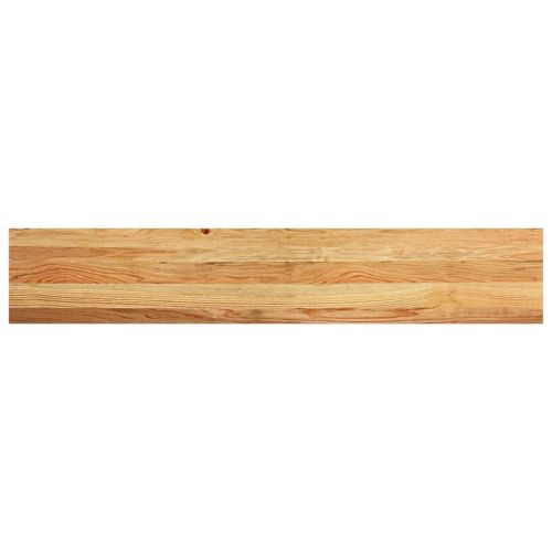 Прозоречни первази, 2 бр, светлокафяви, 140x30x2 см, дъб масив