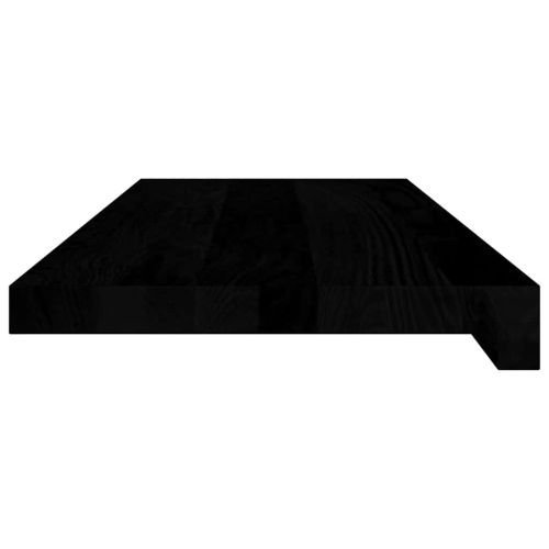 Прозоречни первази, 2 бр, кафяво-черни, 70x25x2 см, дъб масив