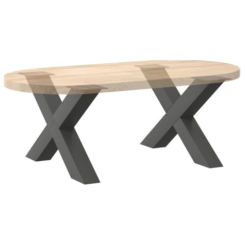 Крака за масичка за кафе, X-образни, 2 бр., антрацит, 70 x (42-43) см, стомана