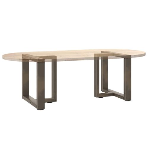 Крака за масичка за кафе, Т-образни, 2 бр., черни, 50x25x(42-43) см, стомана