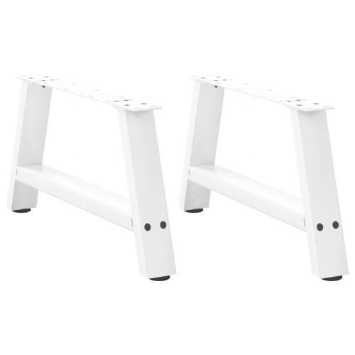 Крака за масичка за кафе, А-образни, 2 бр., бели, 60 x (30-31) см, стомана