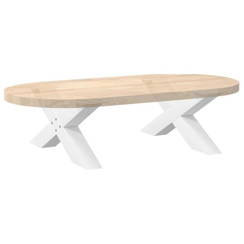 Крака за масичка за кафе, X-образни, 2 бр., бели, 70 x (30-31) см, стомана