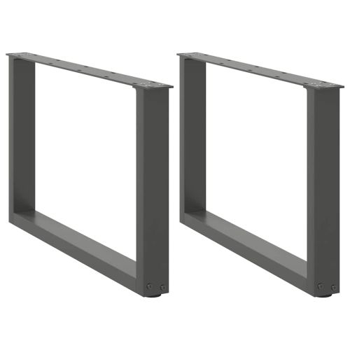 Крака за масичка за кафе, U-образни, 2 бр., антрацит, 60 x (42-43) см, стомана