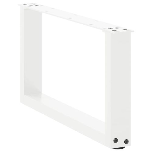 Крака за масичка за кафе, U-образни, 2 бр., бели, 60 x (30-31) см, стомана