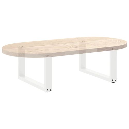 Крака за масичка за кафе, U-образни, 2 бр., бели, 60 x (30-31) см, стомана