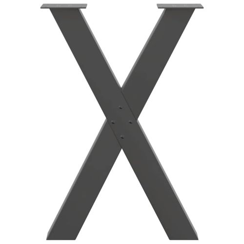 Крака за трапезна маса, X-образни, 2 бр., антрацит, 50x(72-73) см, стомана