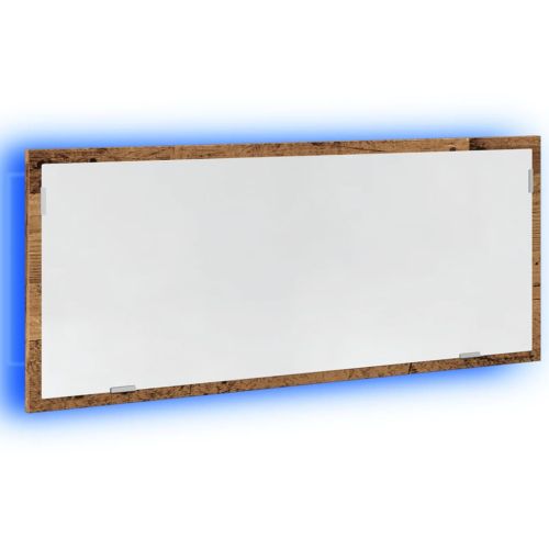LED огледало за баня от старо дърво 100x8,5x37 cm