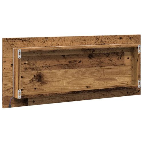 LED огледало за баня от старо дърво 100x8,5x37 cm