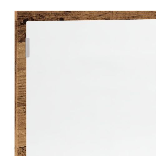 LED огледало за баня от старо дърво 100x8,5x37 cm