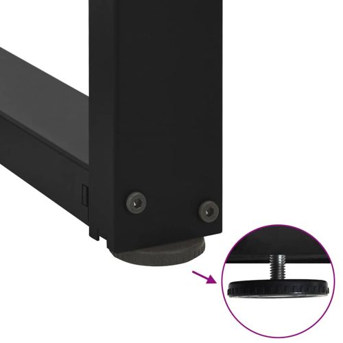 Крака за бар маса, Т-образни, 2 бр., черни, 60x35x(100-101) см, стомана