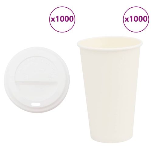 хартиени чаши за кафе с капачки 1000 бр. 16oz 400ml