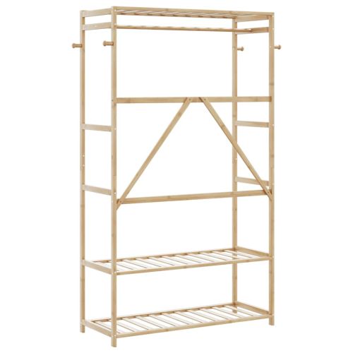 Закачалка за дрехи с рафтове 110x40x175 см бамбук