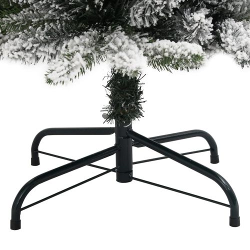 Изкуствена тънка коледна елха с флокиран сняг 180 cm PVC&PE