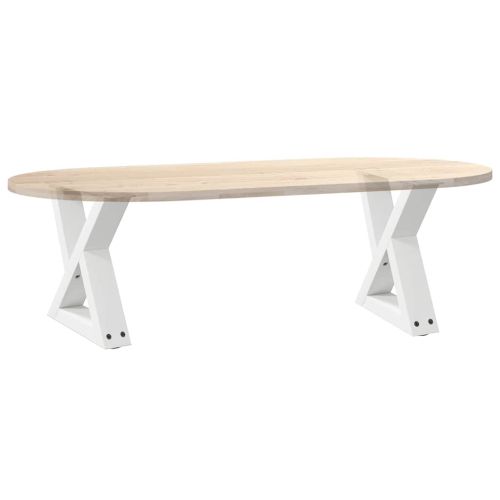 Крака за масичка за кафе, 2 бр., бели, 40 x (30-31,3) см, стомана