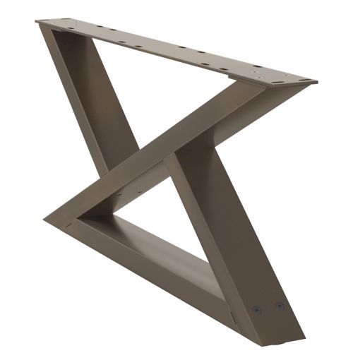 Крака за масичка за кафе, 2 бр., естествена стомана, 70 x (30-31,3) см, стомана