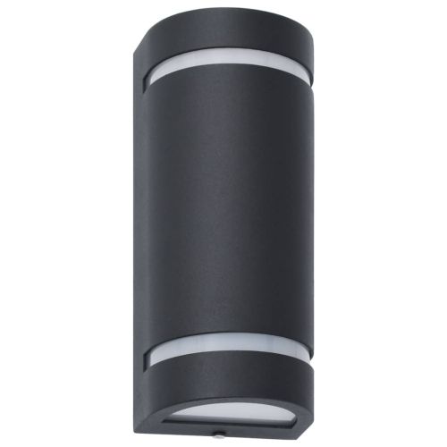 Фасадни аплици, 2 бр, 35 W, черни, полукръгли