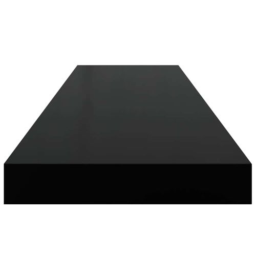 Окачени стенни рафтове, 2 бр, черни, 90x23,5x3,8 см, МДФ