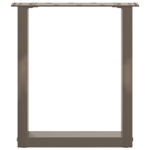 Крака за масичка за кафе, U-образни, 2 бр., естествена стомана, 38 x (42-43) см, стомана