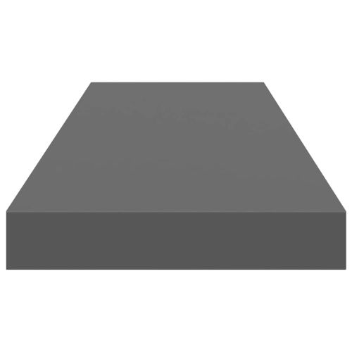 Окачени стенни рафтове, 4 бр, сив гланц, 80x23,5x3,8 см, МДФ