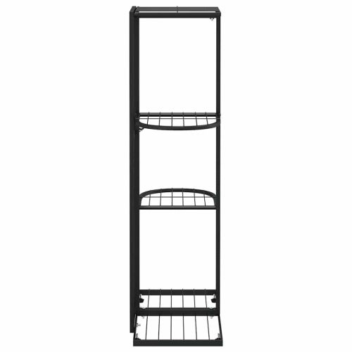 4-етажна поставка за цветя, 43x22x76 см, черен, метал