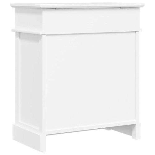 Шкаф за обувки, бял, 50x28x58 см, дърво от пауловния