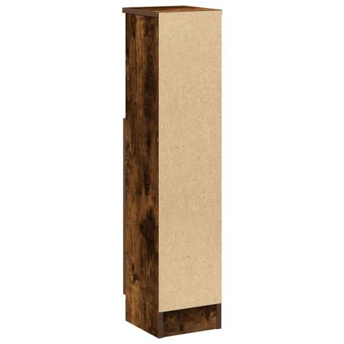 Шкаф за баня с поставка за ролкови ролки, опушен дъб, 20,5x22x90 см