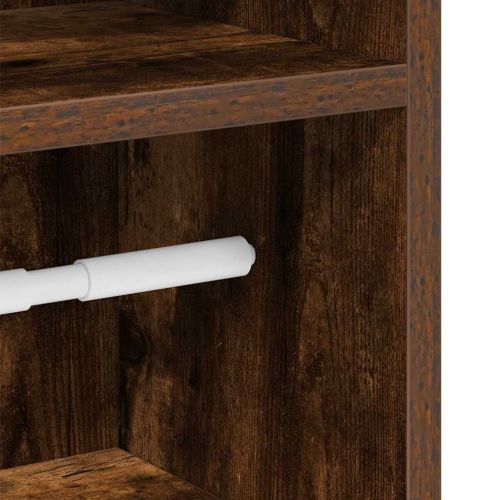 Шкаф за баня с поставка за ролкови ролки, опушен дъб, 20,5x22x90 см