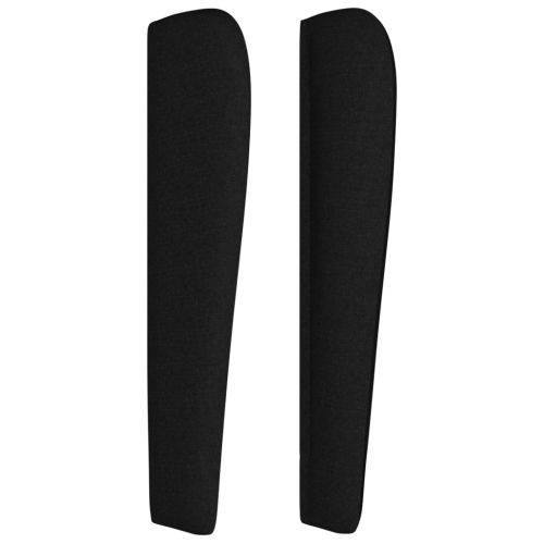 Горна табла за легло с уши, черна, 163x23x118/128 см, плат