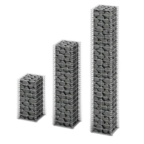 Комплект габионни кошове, 3 бр, поцинкована тел