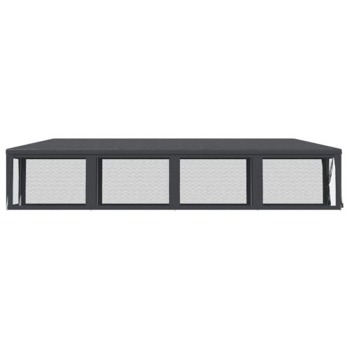 Парти палатка с 10 мрежести странични стени антрацит 3x12м HDPE