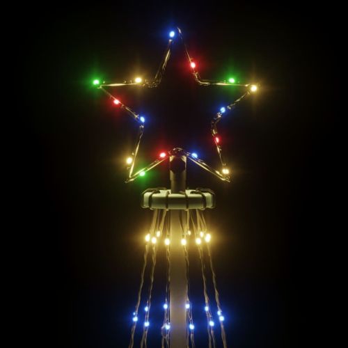 Коледна елха с шип, многоцветна, 108 LED, 180 см