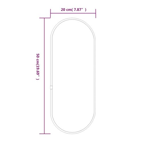 Стенно огледало злато 50x20 см овално
