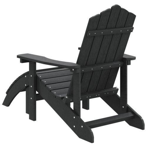 Градински стол Adirondack с табуретка, HDPE, антрацит