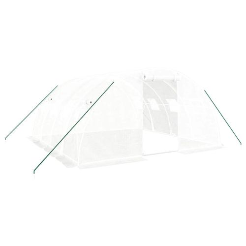 Оранжерия със стоманена рамка, бяла, 16 м², 4x4x2 м