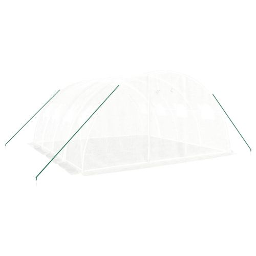 Оранжерия със стоманена рамка, бяла, 16 м², 4x4x2 м