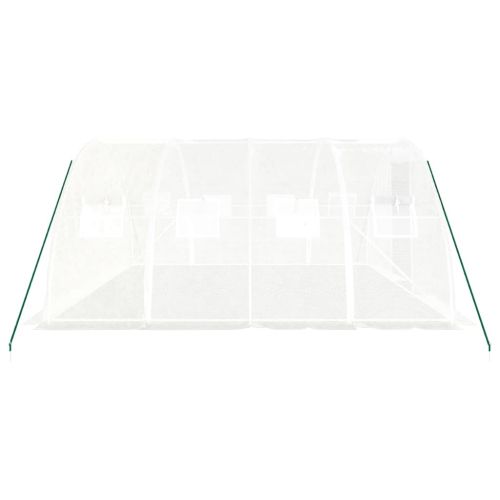 Оранжерия със стоманена рамка, бяла, 16 м², 4x4x2 м