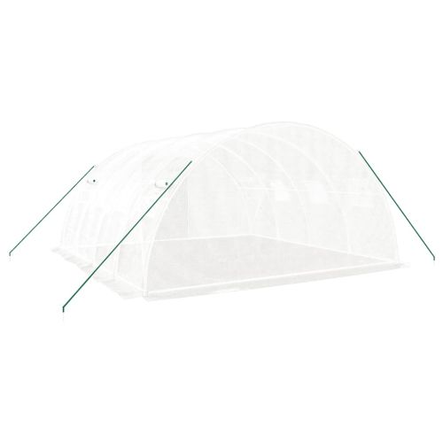 Оранжерия със стоманена рамка, бяла, 16 м², 4x4x2 м