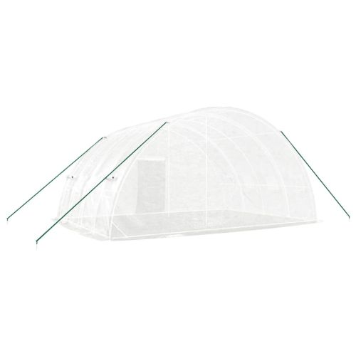 Оранжерия със стоманена рамка, бяла, 24 м², 6x4x2,85 м