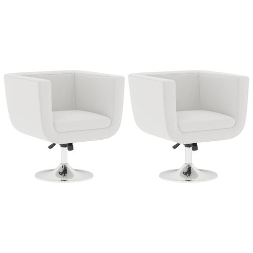 Бар столове, 2 бр, бели, изкуствена кожа
