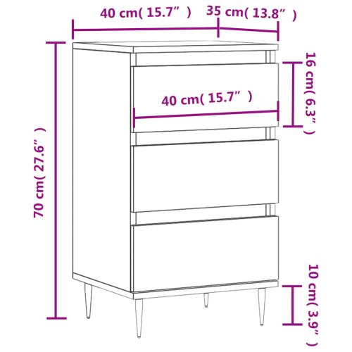 Бюфет бетонно сив 40x35x70 см инженерно дърво