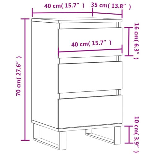 Бюфет сив сонома 40x35x70 см инженерно дърво