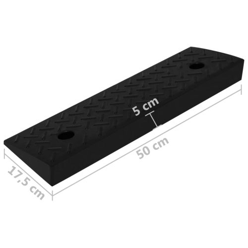 Рампи за бордюри, 2 бр, 50x17,5x5 см, гума
