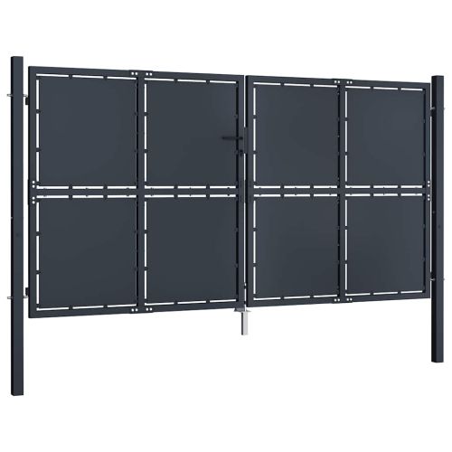 Градинска порта от стомана 300x150 см, антрацит