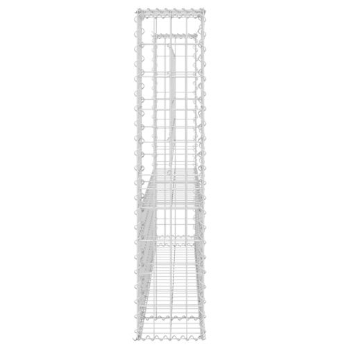 U-образна габионна кошница с 2 стълба, желязо, 140x20x100 см