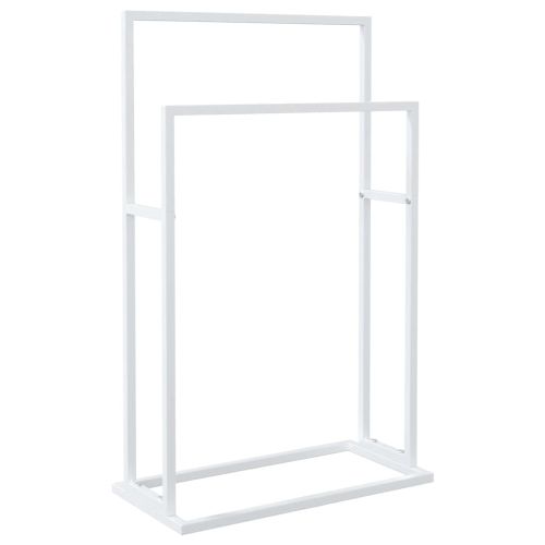 Свободностояща поставка за кърпи, бяла, 48x24x78,5 см, желязо