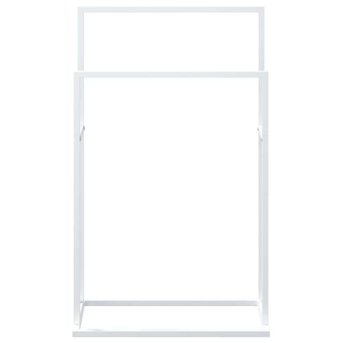 Свободностояща поставка за кърпи, бяла, 48x24x78,5 см, желязо