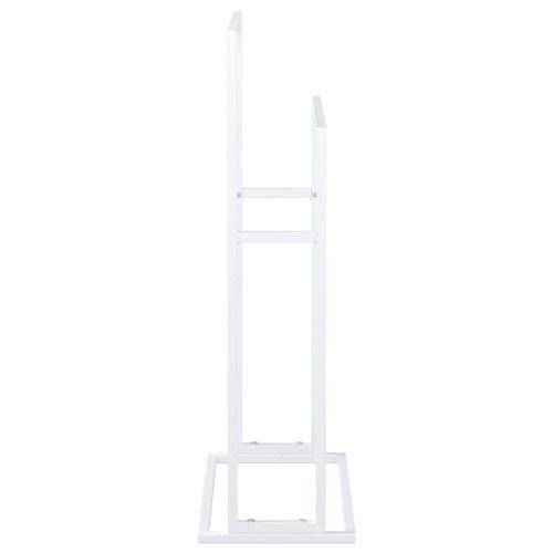 Свободностояща поставка за кърпи, бяла, 48x24x78,5 см, желязо