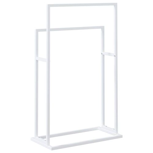 Свободностояща поставка за кърпи, бяла, 48x24x78,5 см, желязо