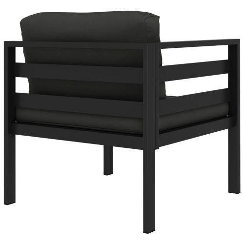 Градински комплект от 6 части с възглавници, алуминий, антрацит